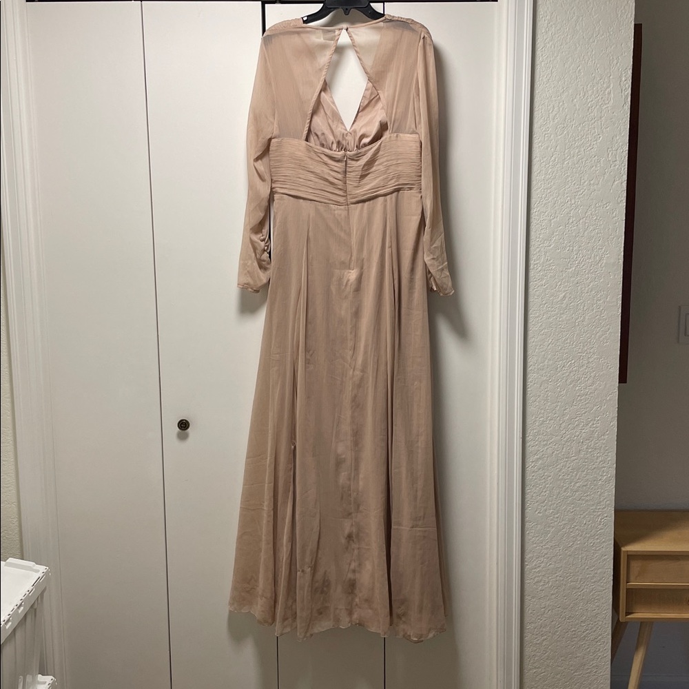 ASOS Bridesmaid ruched waist maxi dress with long sleeves - Picture 7 of 10
